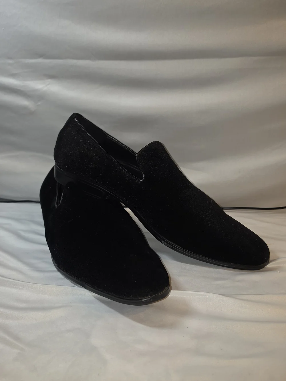 Adolfo Men's Black Velvet Slip-On Dress Loafers